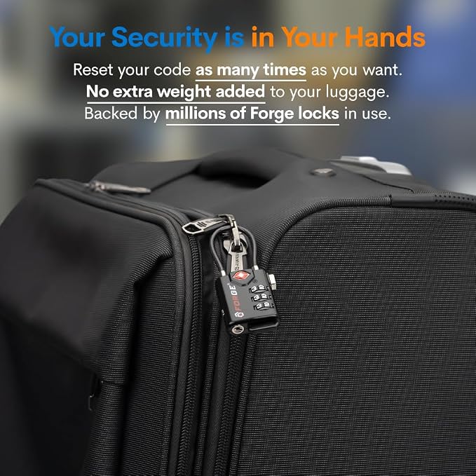 Open Alert TSA Approved Luggage Locks, 6 Pack, Easy Read Dials with Alloy Body.
