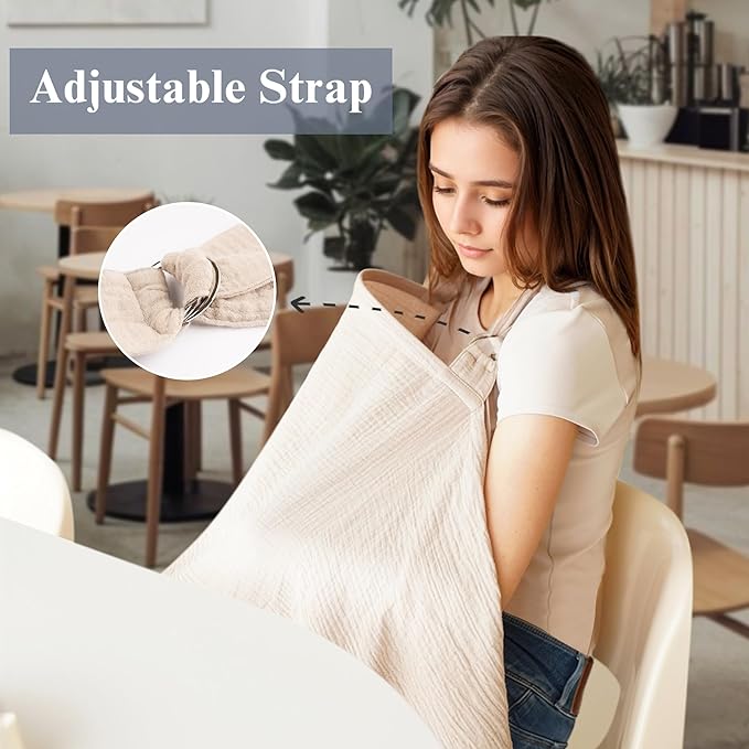 2 Pack Muslin Nursing Cover for Breastfeeding, Soft & Breathable 100% Cotton Breastfeeding Cover up