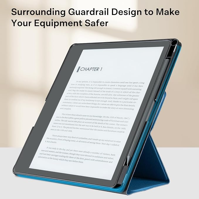 CoBak Stand Case for Kindle Scribe - Premium Folio Leather Cover with Pen Holder, Auto Sleep/Wake - Compatible with 10.2 Inch Kindle Scribe (2022/2024 Release)