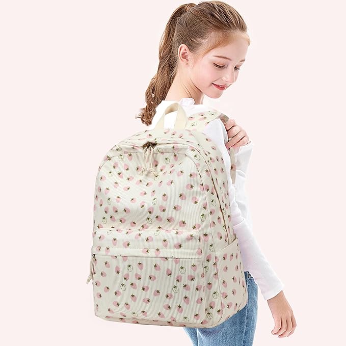 Bluboon School Backpack for Teen Girls Bookbags Elementary High School Corduroy Laptop Bags Women Travel Daypacks