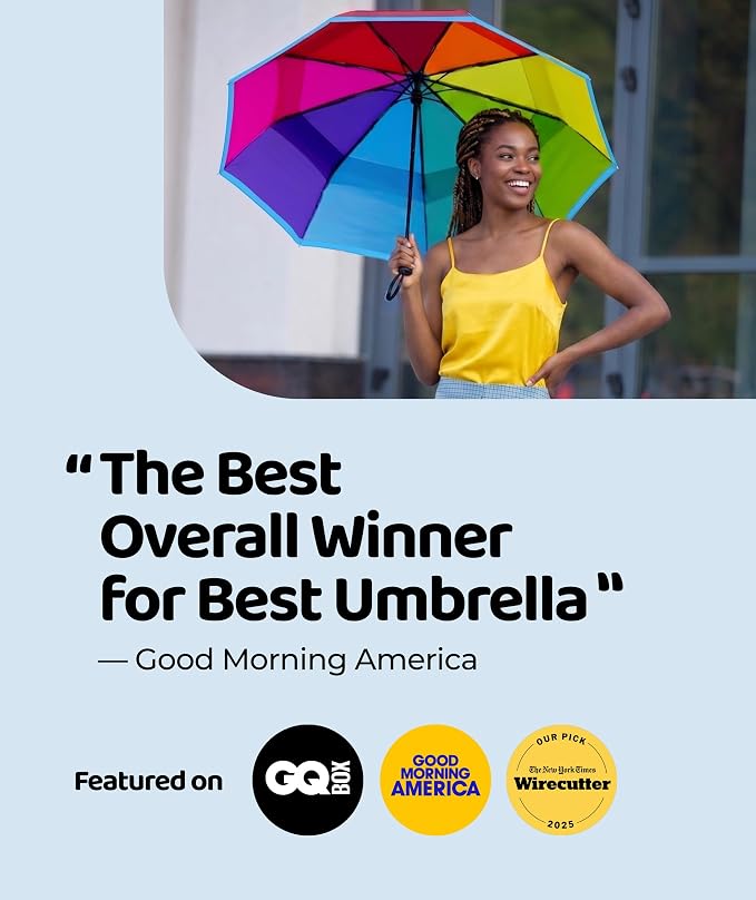 Repel Windproof Travel Umbrella - Compact & Withstands Winds up to 100MPH , Strongest Premium Auto Folding Umbrella for Rain and Sun - Durable, Light & Portable for Women & Men , Fits Backpack & Cars