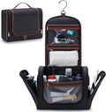 ZAHNI Hanging Toiletry Bag for Men with 360° Hook, Large Toiletry Travel Bag, Bathroom Shower Organizer for Shaving, Grooming & Toiletries_Black