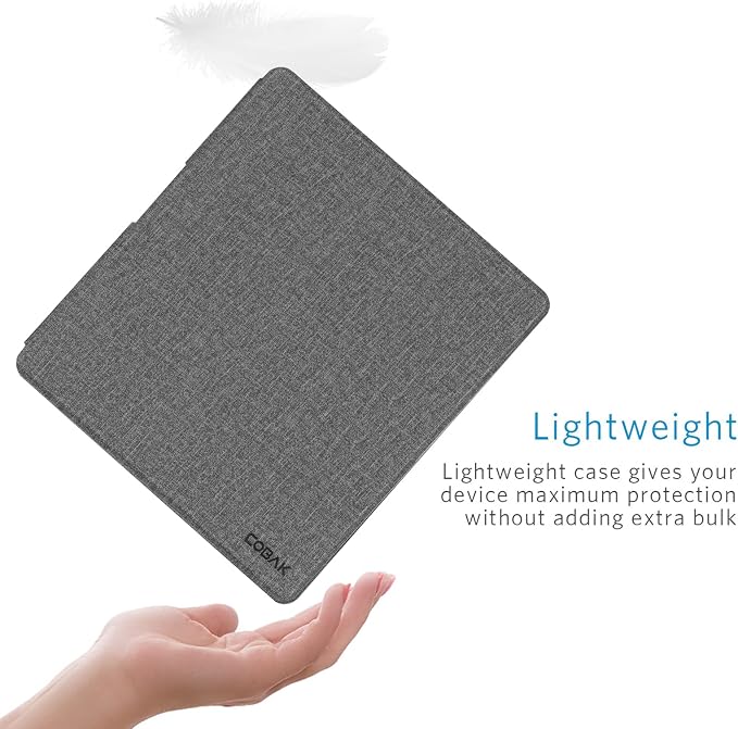 CoBak Case for Kindle Scribe - All New PU Leather Cover with Auto Sleep Wake Feature for Kindle Scribe 10.2" 2022 & 2024 Released with Pen Holder,Gray