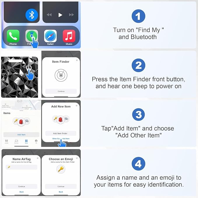 Wallet Tracker Card for Apple Find My (iOS Only), Ultra-Thin Bluetooth Tracker Smart Card Wallet Finder, IP68 Waterproof Slim Item Locator for Wallets, Keys, Passport & Luggage Tags (Diamond Black)