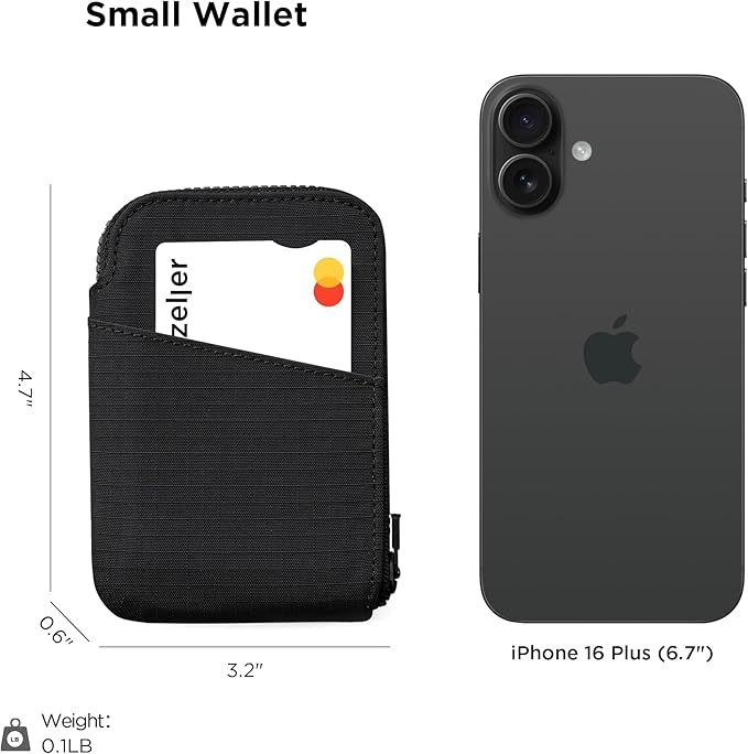 ALPAKA Zip Card Pouch - Card Wallet and Coin Pouch - Holds 12-20 Cards and Cash Holder with Black Axoflux, RFID Blocking Weatherproof Material