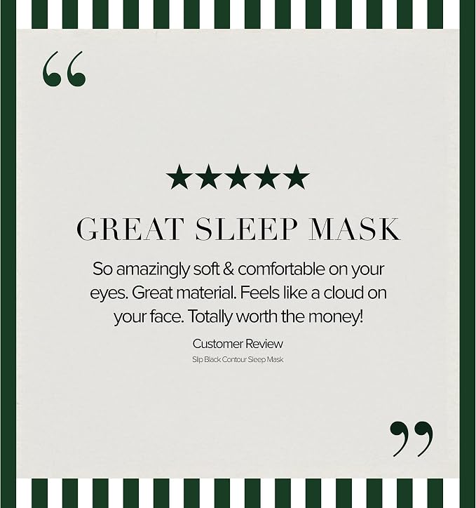 Slip Pure Silk Blockout Sleep Mask – Comfort Mask Made with Slipsilk™ 100% Mulberry Silk, Adjustable Strap, Light-Blocking Eye Mask for Deep Sleep & Travel – Club Wellness