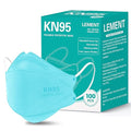 LEMENT KN95 Face Masks - 100 Pack Breathable Comfortable Disposable Masks For Adult, Filter Efficiency≥95%, Elastic Ear Loops, Blue