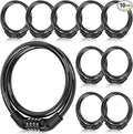 Hotop 2 Feet Bike Lock Cable with Combination, Coiled Preset Bike Lock High Security 4 Digit Bicycle Locks Anti Theft Bikes Accessories Black Bicycle Cable Locks, 5/6 Inch Diameter(10 Pcs)