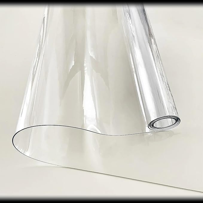 Table Cloth Roll 30x91 Inch, Heat Resistant Waterproof, PVC Sheet Easy Care Reusable, Dining Table Cover for Shoe Cabinet, Clear 1.5mm