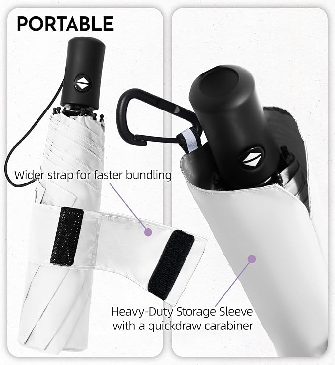 Compact Travel Windproof Umbrella, 43" Auto open/close Folding Quick Dry Umbrellas for Rain, Lightweight Portable Small for Backpack Car, Thoughtful Gift for Women Men Kids, TSA Approved