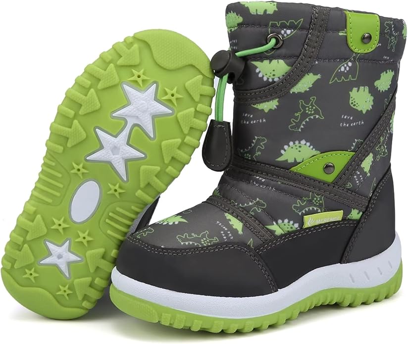 CIOR Winter Snow Boots for Boy and Girl Outdoor Waterproof with Fur Lined(Toddler/Little Kids)