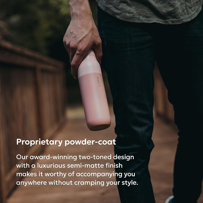 LARQ Twist Top — Reusable Insulated Stainless Steel Water Bottle, Metal Water Bottle for Men, Women, Kids, 100% Leakproof, BPA Free, No Straw — Travel, Gym, Office, School — 17 oz, Himalayan Pink