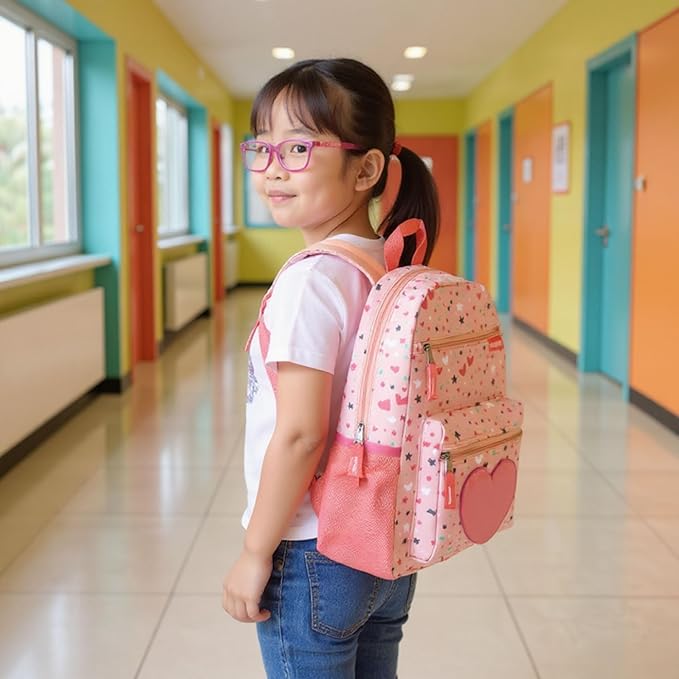 Trail maker 17” Kids Character School Backpacks Plush for Girls with Side Pockets, Padded Straps
