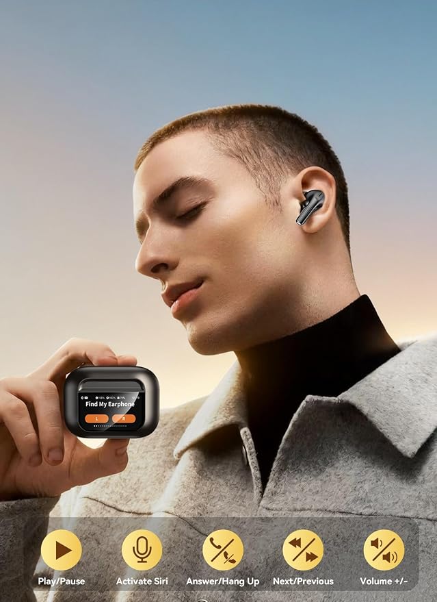 Bucephalus Wireless Earbuds, Bluetooth 5.4 Ear Buds, ENC Noise Cancelling Headphones with 48H Playtime, Bass Stereo Sound, Compatible with iPhone 17/16/15/14/Android, Pad - Mattle Black
