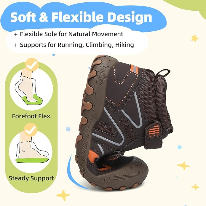 Mishansha Kids Water Resistant Hiking Boots, Boys Girls Anti Collision Anti-Skid Athletic Outdoor Adventure Trekking Shoes