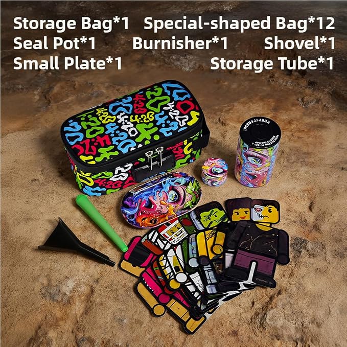 Smell Proof Bag with Combination Lock & Waterproof Zipper, Carbon Lining, Airtight Container for Secure Storage | Great Gift for Home, Travel & Organizing