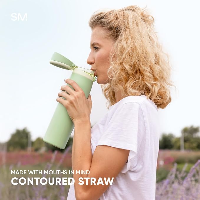 Simple Modern Mesa Loop Water Bottle with Covered Straw and Handle | 24oz Cup Holder Friendly Insulated Stainless Steel Bottles for Travel, Sports and School | 80s Mix