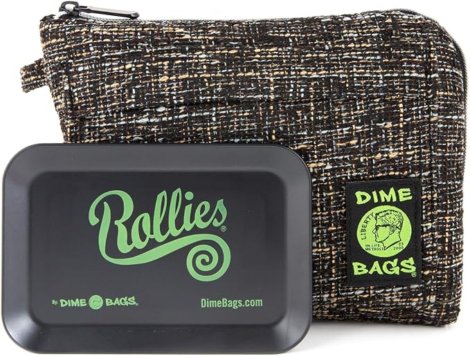 Dime Bags All-in-One Padded Pouch with Accessory Tray & Smell/Spill Proof Pocket, Protective Case for Glass Storage & Travel
