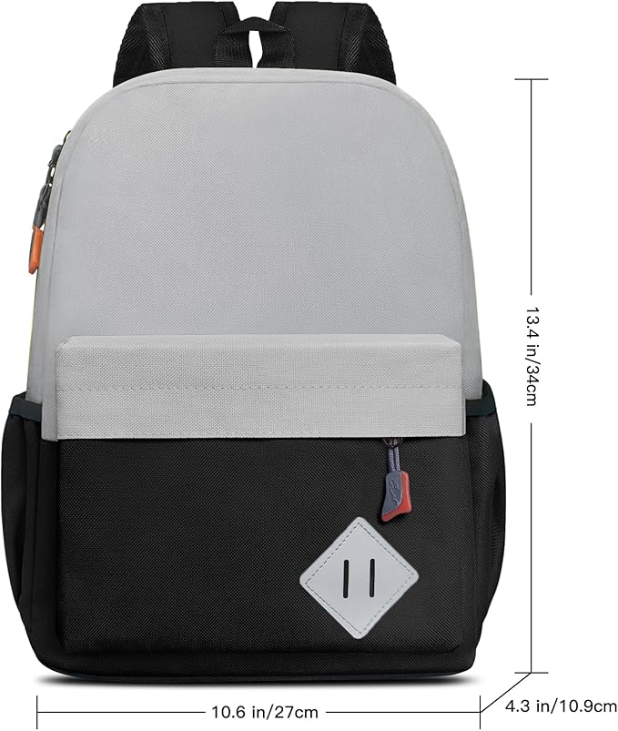 AZKAQA Little Kids Backpack for Girls Boys - Toddler Preschool Backpack School Bag Cute Kindergarten Backpack for Aged 3-6, Grey Black