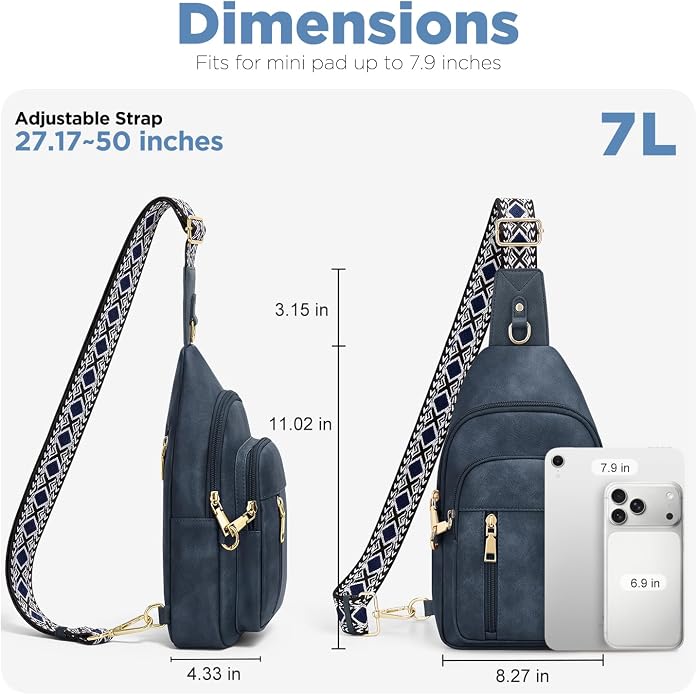 Anti Theft Crossbody Bags for Women RFID Sling Bag, Vegan Leather Cross Body Travel Purse for Women Men