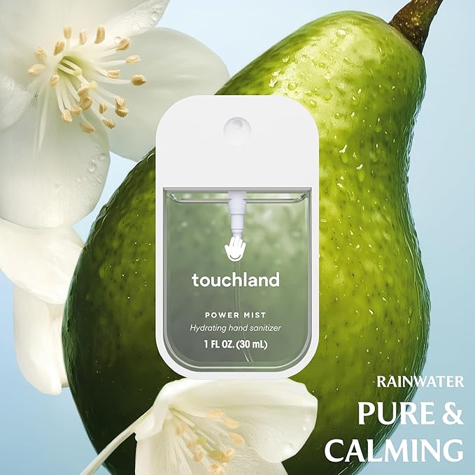 Touchland Hydrating Hand Sanitizer Spray – Blossom Trio Set (Pure Lavender, Vanilla Blossom, Rainwater) – 3 x 1 FL OZ Travel Size Mists
