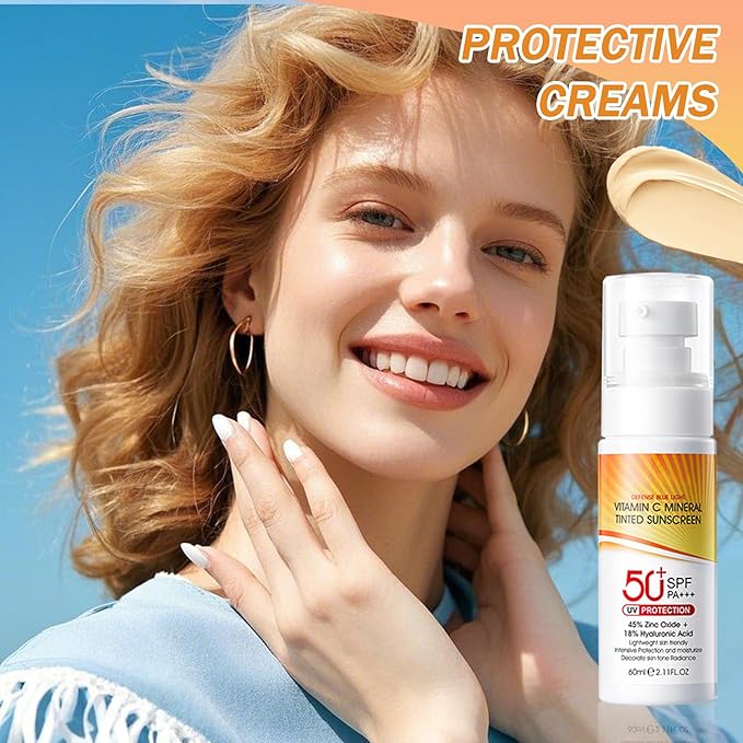 Face Sunscreen Cream SPF 50+,Moisturizing Sunscreen for Face,Long Lasting Refreshing Tinted Facial Moisturizer Sunblock for Women Men,Non-greasy Travel Size Facial Sun Screen Lotion O