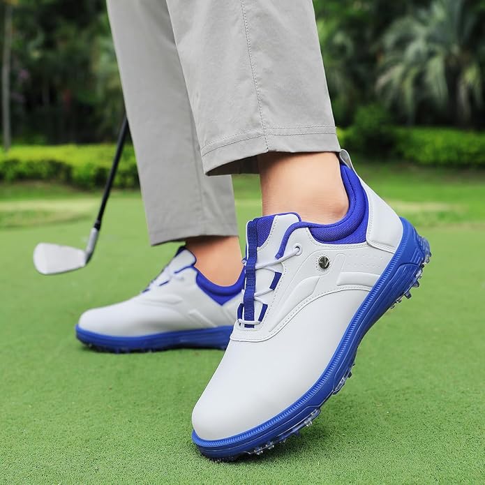 ULTIANT Mens Golf Shoes Waterproof Fixed Spikeless Sole Comfortable Outdoor Sport Shoes Size7.5-13