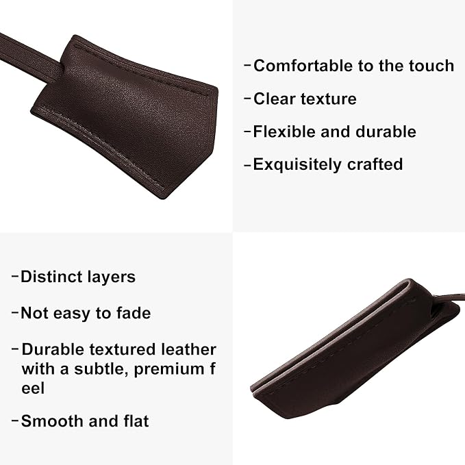 Microfibre Leather Tag for Luggage Bag or Suitcase, Decorative Hang Tag for Speedy 25 30 35 Handbag(Coffee Tag)