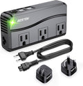 BESTEK Universal Travel Adapter 220V to 110V Voltage Converter with 6A 4-Port USB Charging and UK/AU/US/EU Worldwide Plug Adapter (Black)