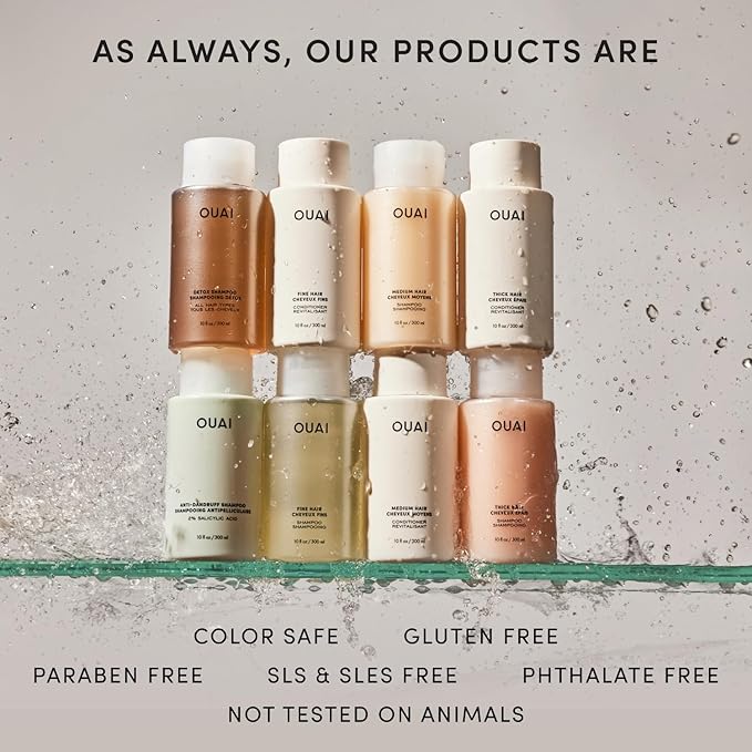 OUAI Leave In Conditioner & Heat Protectant for Hair - Prep Hair for Styling or Use as Detangling Spray to Fight Frizz & Flyaways - No Parabens, Sulfates or Phthalates (4.7 oz)