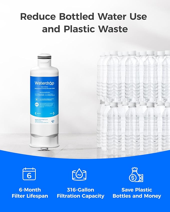 Waterdrop WD-F45 Refrigerator Water Filter, Replacement for Samsung® DA97-17376B HAF-QIN RF28R7201SR, RF28R7351SG