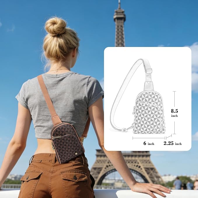 INICAT RFID Blocking Sling Bag, Anti Theft Crossbody Bag for Women Compact Travel Purses Vegan Leather