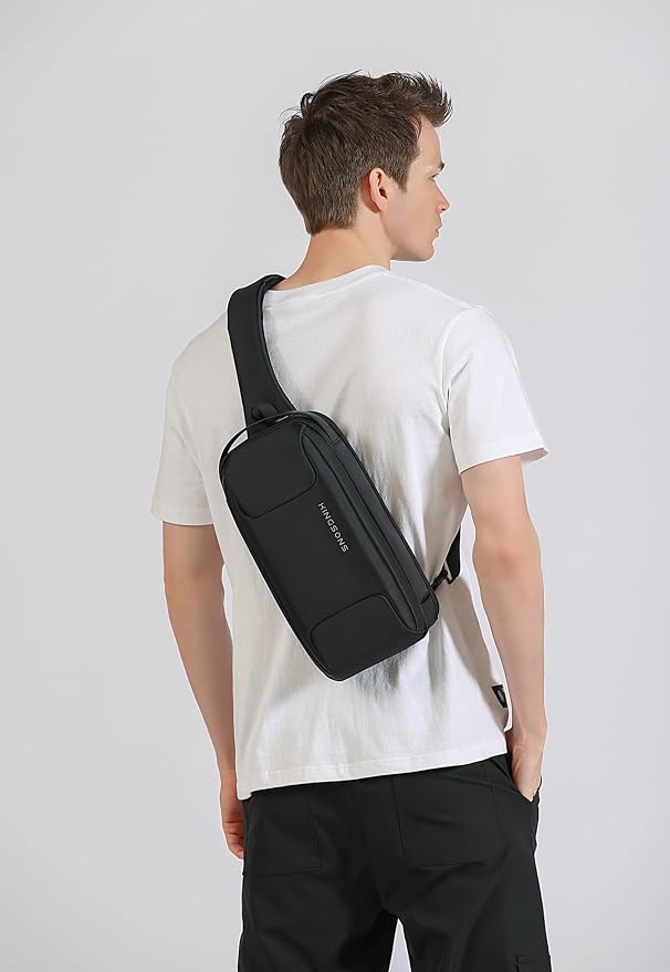 Kingsons Sling Crossbody Bag Anti-theft Chest Shoulder Backpack for Men Waterproof Minimalist Casual Daypack for Travel Gym