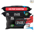 DUDE Wipes Poopsicle Flushable Wipes - Ice Pop Scented Extra-Large Adult Wet Wipes - 3 Pack (144 Count) - Infused with Vitamin E and Aloe - Septic and Sewer Safe
