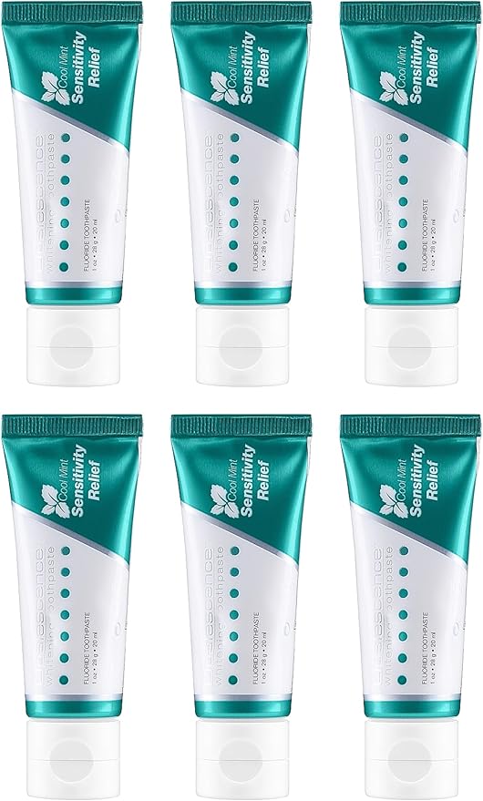 Opalescence Sensitive Whitening Toothpaste, Travel Size 1 Ounce (6 Pack) Fluoride Teeth Whitening Toothpaste for Sensitive Teeth. Mint Flavor, 3472-6