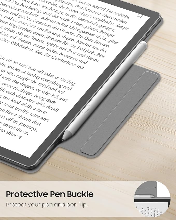 Fintie Case for 11" Kindle Scribe 2025 (3rd Gen) and Kindle Scribe Colorsoft 2025 (1st Gen), Slim Lightweight Multi-Viewing Angles Stand Detachable Magnetic Cover with Pen Buckle, Gray