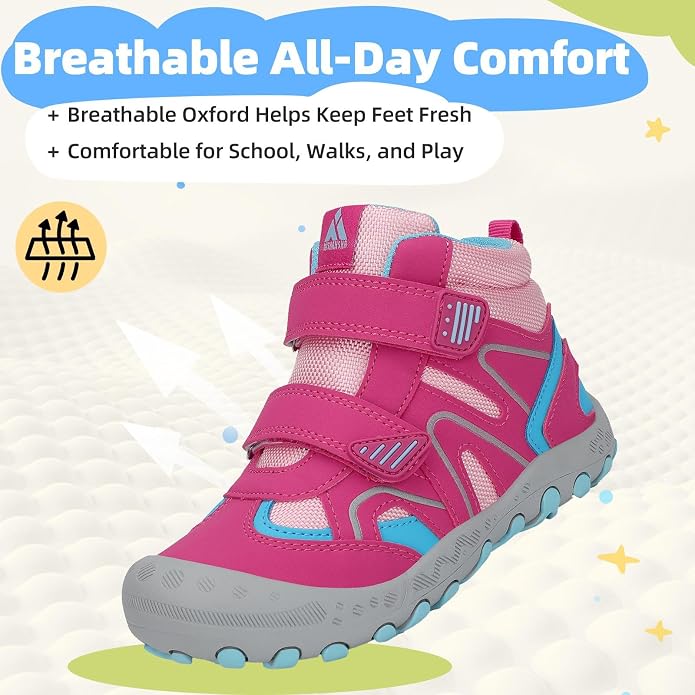 Mishansha Kids Water Resistant Hiking Boots, Boys Girls Anti Collision Anti-Skid Athletic Outdoor Adventure Trekking Shoes