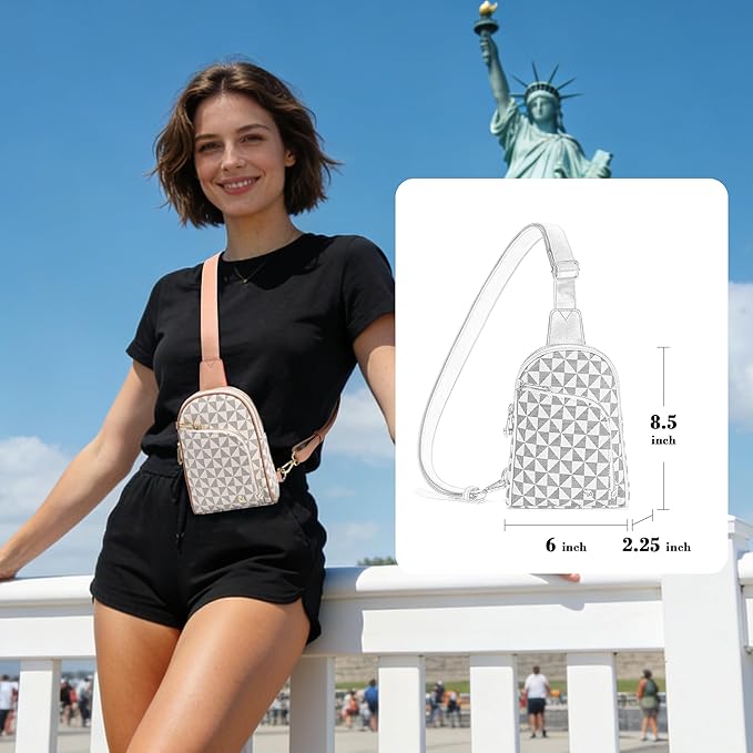 INICAT RFID Blocking Sling Bag, Anti Theft Crossbody Bag for Women Compact Travel Purses Vegan Leather