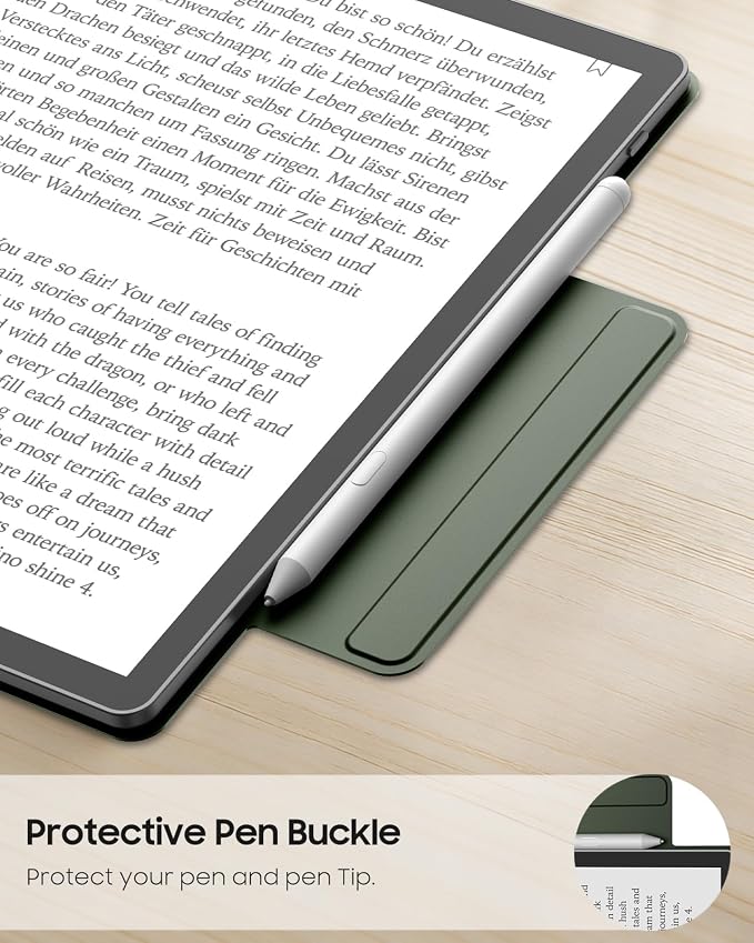 Fintie Case for 11" Kindle Scribe 2025 (3rd Gen) and Kindle Scribe Colorsoft 2025 (1st Gen), Slim Lightweight Multi-Viewing Angles Stand Detachable Magnetic Cover with Pen Buckle, Alpine Green