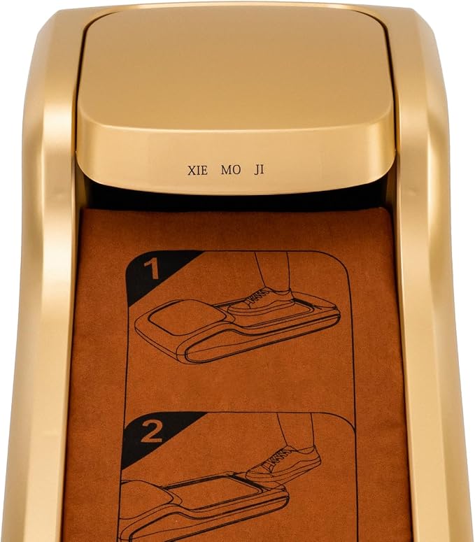 Automatic Shoe Film Machine, Shoe Cover Dispenser Machines with 3 Rolls Waterproof Shoe Membrane, Protect Floor Shoes Wrapping Machine for Home, Office, Hospital Factory(Gold)
