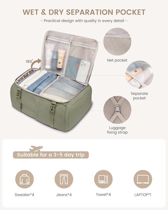 LOVEVOOK Large Travel Backpack for Women, 40L TSA Approved Backpack with 3 Packing Cubes, Personal Item Bag Fits 17" Laptop, Water-resistant Carry On Bag for Airplanes
