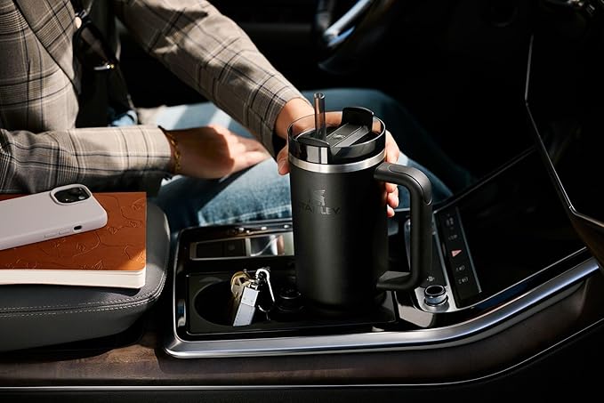 STANLEY Quencher H2.0 Tumbler with Handle and Straw 40 oz | Flowstate 3-Position Lid | Cup Holder Compatible for Travel | Insulated Stainless Steel Cup | BPA-Free | Champagne