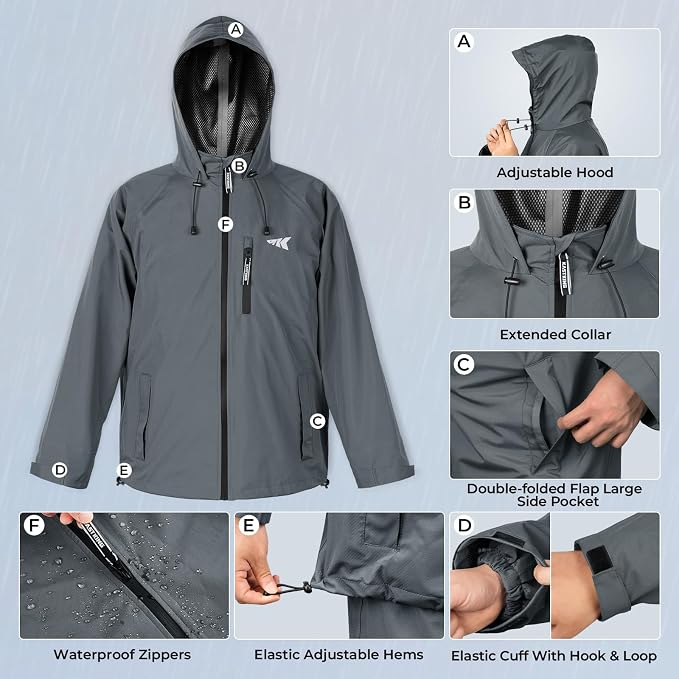 KastKing HydroSense Essential Waterproof Rain Suit for Men and Women, Lightweight, Durable Outdoor Gear for Fishing, Hiking