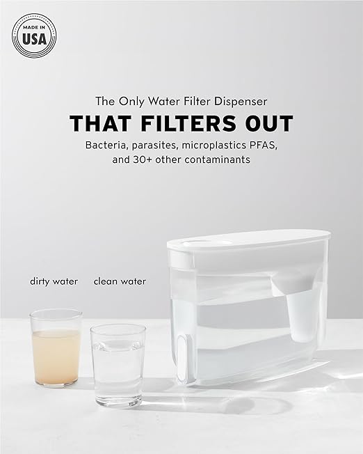 LifeStraw Home — Water Filter Dispenser, 18-Cup, Pebble