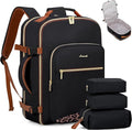 LOVEVOOK 50L Travel Backpack Flight Approved Carry on Backpack,3 Packing Cubes,Waterproof Personal Item Travel Bag,TSA Carry on Luggage Suitcase Travel Essentials,Gifts for Women & Men,fits 18" Laptop