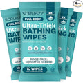 Extra Large Bath Wipes for Adults Bathing No Rinse - 40 Ultra Thick Disposable Body Wipes for Men, Women & Elderly - Great for Gym, Camping, Post Surgery