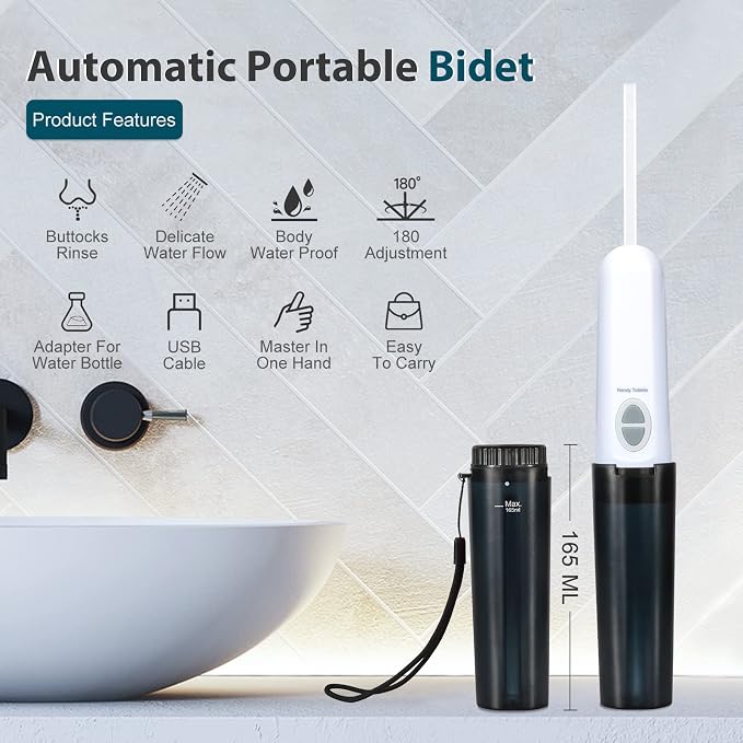 Portable Travel Bidet Electric Mini Atomizer with USB Cable Charging is Used for Soothing Postpartum Care Perineal Personal Cleaning
