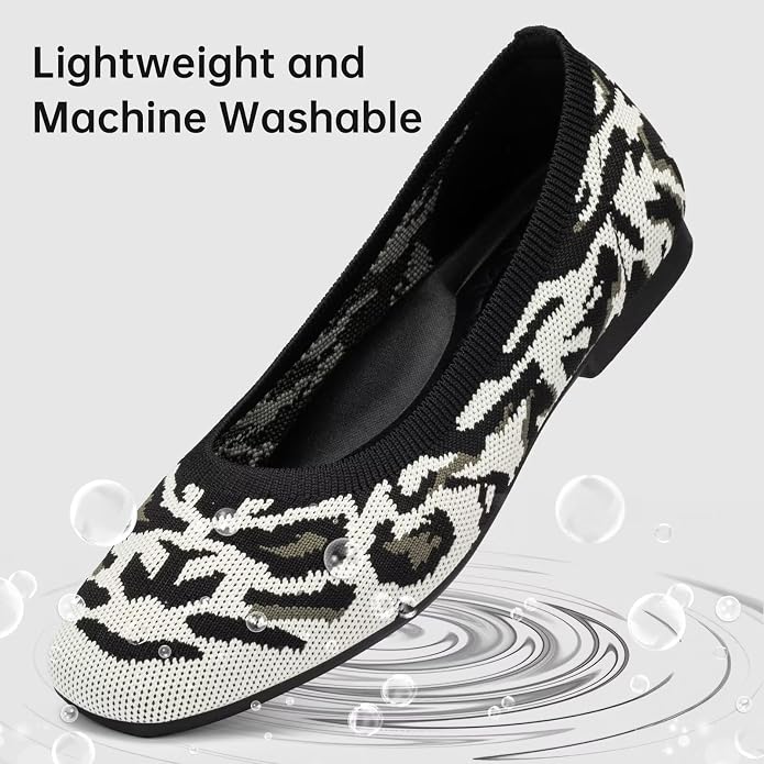 Frank Mully Women's Flats Square Toe Flats Comfortable Slip on Washable Ballet Flats Shoes for Women Dressy Work