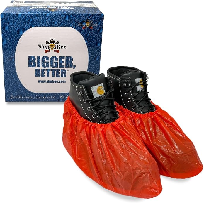 ShuBee Waterproof Shoe & Boot Covers Slip-Resistant Disposable for Plumbing Construction Floor Protection - 40 Pair