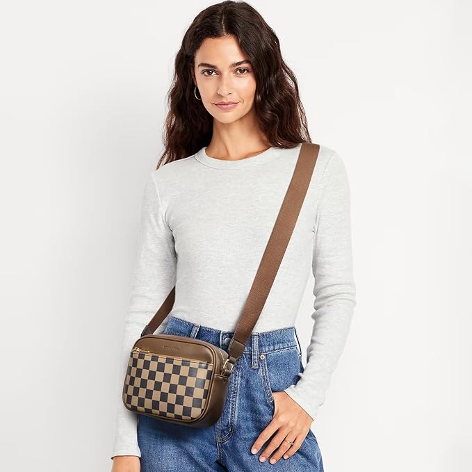 BOSTANTEN Quilted Crossbody Bags for Women Vegan Leather Purses Shoulder Handbags with Wide Strap